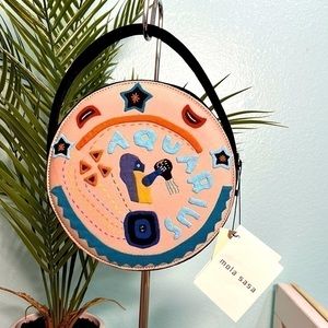 NWT - Mola Sasa Aquarius Velvet Handmade Handbag Crossbody & Dust Bag